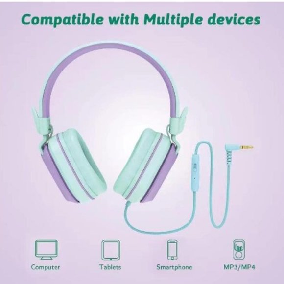 Kids Headphones - Wired - Stereo - Safe Volume Limiter - Foldable - Share Port - Picture 6 of 13